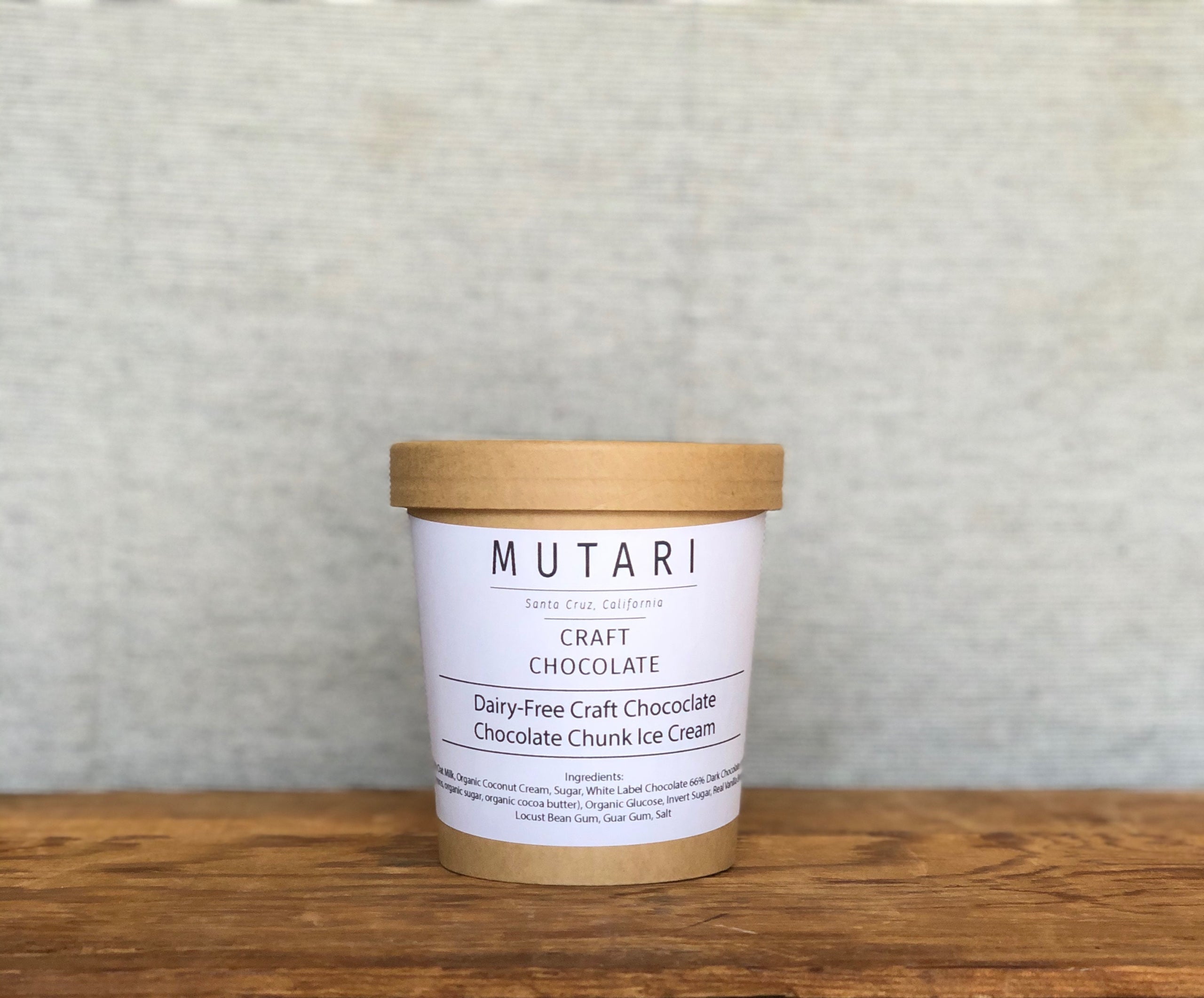 PLANT BASED DARK CHOCOLATE CHUNK ICE CREAM Mutari Craft Chocolate