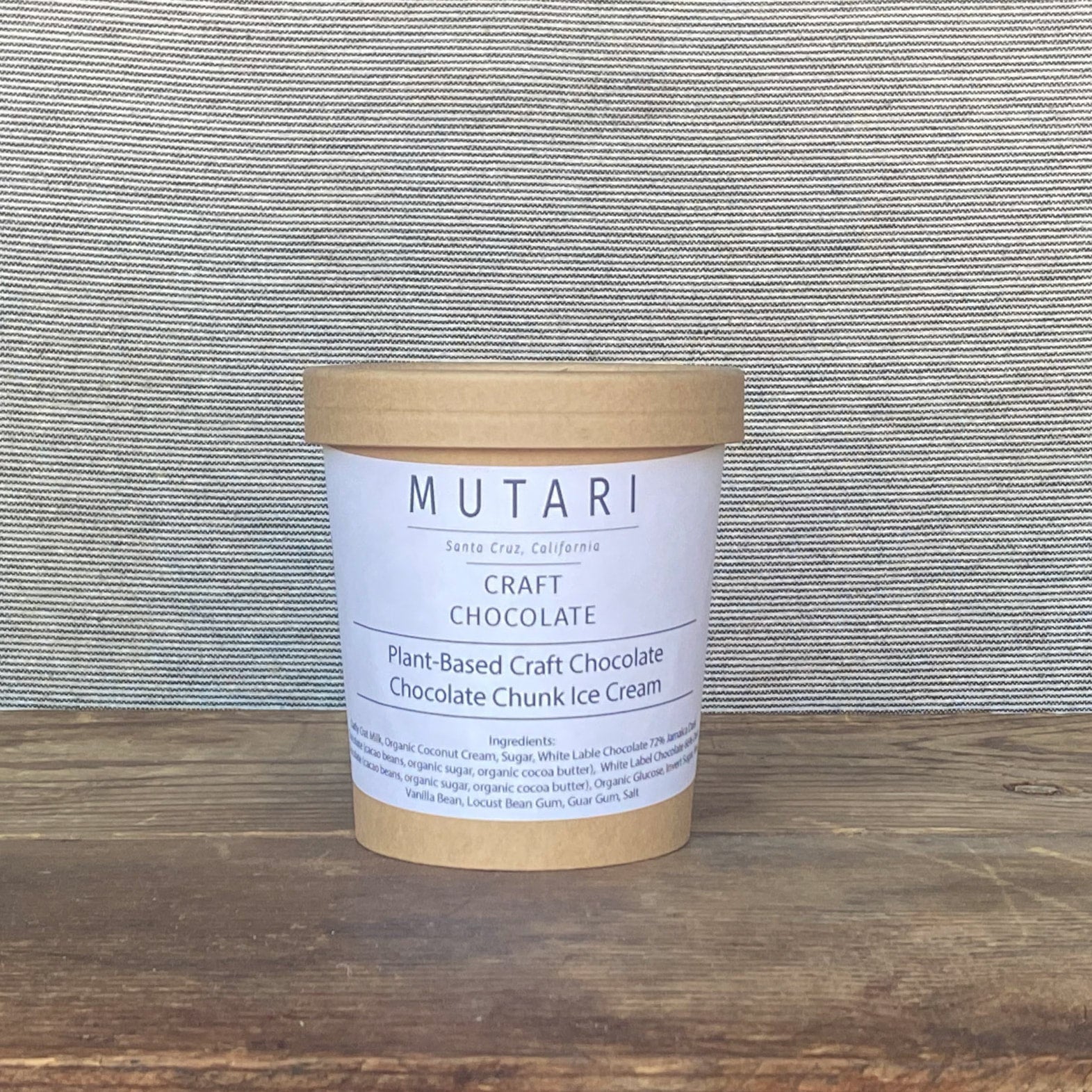 PLANT BASED DARK CHOCOLATE CHUNK ICE CREAM Mutari Craft Chocolate